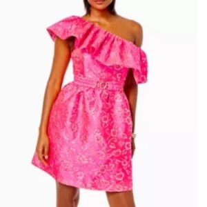 NWOT Lilly Pulitzer Shannie Pink One-Shoulder dress in Pink Grenadine